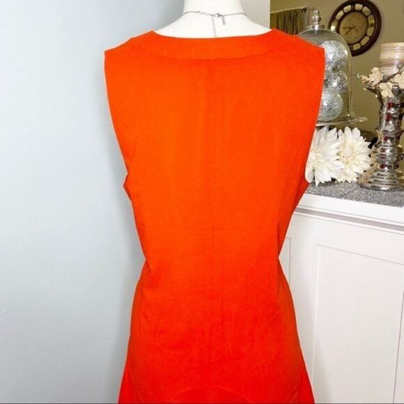 J. Crew Red V Neck Sleeveless Dress Flounce Hem 8 Medium - Picture 6 of 8